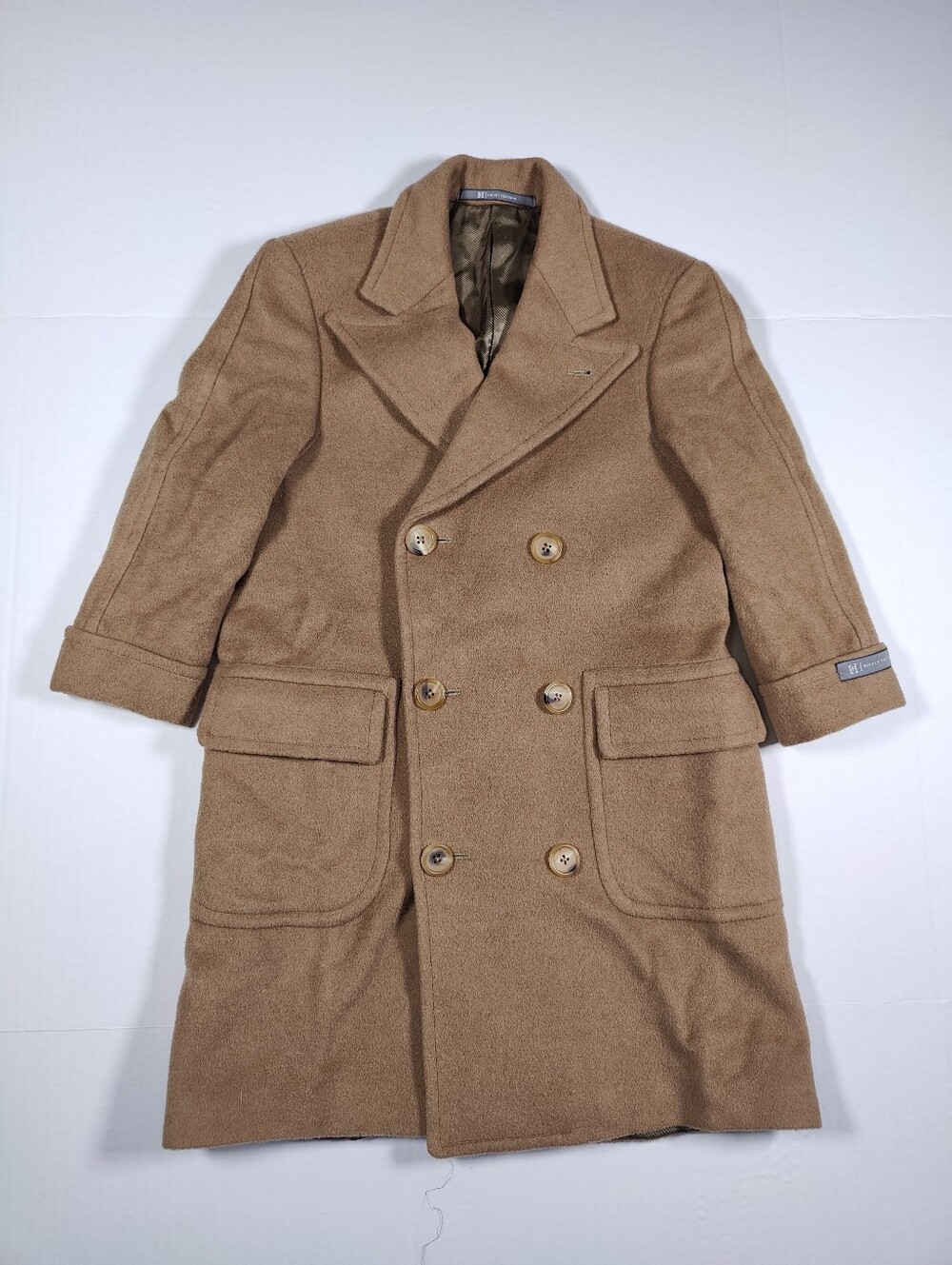 Hickey Freeman His First Beige 100% Camelhair Double Brushed Overcoat Size 4